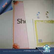 Hot Stamping Hologram Watermark Paper Diploma Certificate